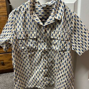 Duluth Trading Patterned Short Sleeve Button-Up Shirt